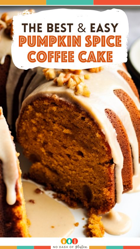 Savor the essence of fall with this easy Pumpkin Spice Coffee Cake. Perfectly moist, brimming with autumn spices, and drizzled with a heavenly brown butter glaze. It's a crowd-pleaser that brings the cozy warmth of pumpkin spice to your table. Pin now for a must-try seasonal delight and bake to impress at your next gathering! Chocolate Pumpkin Spice Cake, Pumpkin Spice Coffee Cake Recipe, Pumpkin Spice Coffee Cake Bundt, Pumpkin Coffee Cake With Maple Glaze, Fall Coffee Cake Recipes, Autumn Spice Cake, Easy Pumpkin Spice Cake, Pumpkin Spice Coffee Cake, Spice Coffee Cake