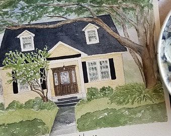 11 x 14 Custom Home Portrait, Hand Painted Watercolor Art, Original Painting, House Portrait//Housewarming Gift, Realtor Gift, Hostess Gift Dutch Colonial Homes, Watercolor House Painting, Watercolor House, Watercolor House Portrait, Home Portrait, Custom Watercolor Portrait, Custom House Portrait, House Portrait, Dutch Colonial