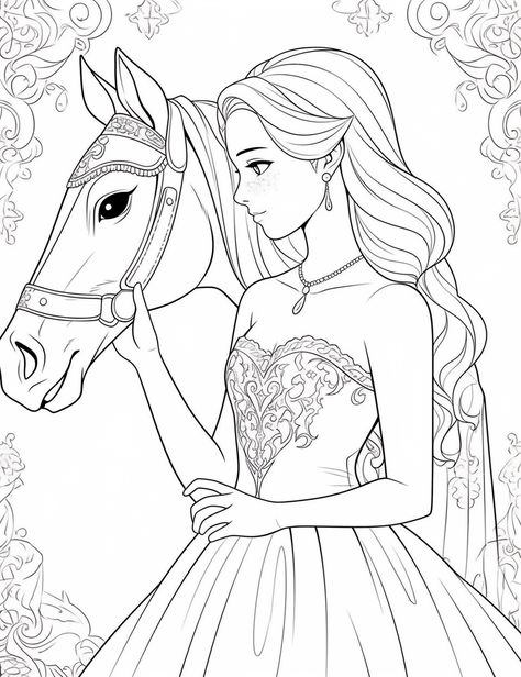 Princess Coloring Page Barbie Colouring Pages, Princess Coloring Pages Free Printable, Coloring Pages Barbie, Free Coloring Books, Princess Coloring Sheets, Books For Girls, Coloring Books For Kids, Disney Princess Coloring Pages, Monster Coloring Pages