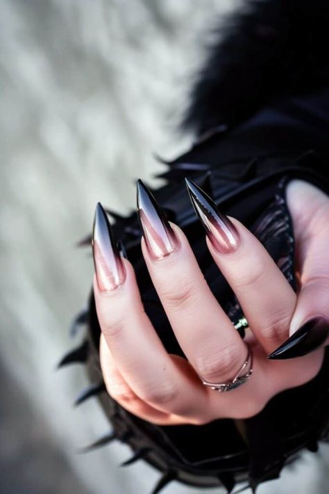 25 Romantic Goth Nails to Unleash Your Darkly Dreamy Side - Luxe Luminous Dark Romance Nails, Gothic Nail Art, Wedding Acrylic, Witchy Nails, Gothic Nails, Claw Nails, Goth Nails, Romantic Goth, Pointed Nails