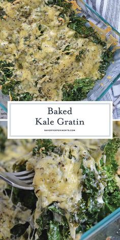 Baked Kale Gratin - Best Kale Recipes - How to Cook Kale - This Baked Kale Gratin is one of the best kale recipes! You'll never have to wonder how to cook kale after you've tried this cheesy goodness! #bakedkalegratin #sidedishes Kale Gratin, Cook Kale, Kale Recipes Healthy, Baked Kale, Salad Kale, How To Cook Kale, Kale Recipes, Veggie Side Dishes, Side Recipes