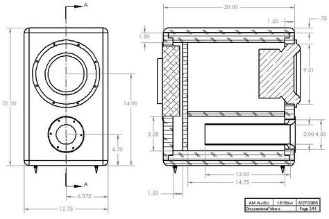 HiVi SP10 DIY Subwoofer Enclosure Drawing 10 Subwoofer Box, Car Speaker Box, Diy Subwoofer, Ported Box, Wooden Speakers, Subwoofer Box Design, Speaker Enclosure, Speaker Plans, Speaker Projects