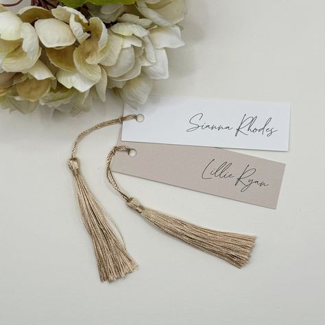 Place Cards, Place Names, Place Cards Wedding, Place Settings, Table Setting, Seating Cards, Guest Names, Name Tags for Table - Etsy Name Tags For Table, Minimalist Place, Name Place Cards Wedding, Wedding Name Tags, Place Cards Wedding, Tassel Bookmark, Name Place Cards, Wedding Place Settings, Wedding Venue Decorations