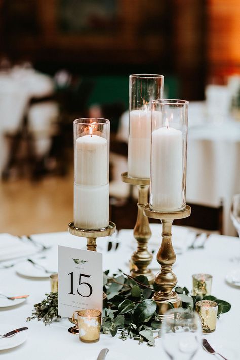 Candle Stick Centerpiece, Greenery Table Numbers, Glass Votive, Wedding Table Settings, Candle Centerpieces, Wedding Mood Board, Wedding Table Centerpieces, Wedding Mood, Wedding Candles