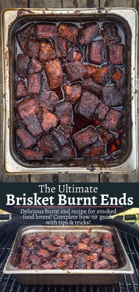 How To Make Burnt Ends, Best Burnt Ends Recipe, Brisket Flat Recipes, Brisket Appetizer Ideas, American Bbq Food Ideas, Burnt Ends Brisket, Brisket Burnt Ends Recipe, Beef Burnt Ends, Smoked Beef Brisket Recipes