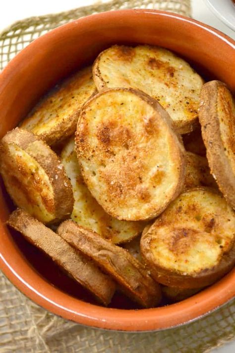 Oven Baked Sliced Potatoes, Crispy Potatoes In Oven, Oven Fried Potatoes, Potato Rounds, Baked Potato Slices, Crispy Baked Potatoes, Potatoes In Oven, Oven Roasted Potatoes, Baked Fries