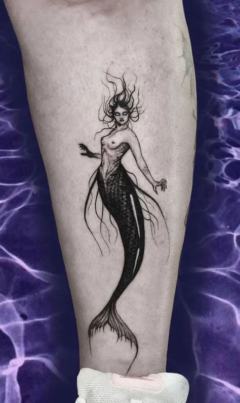 Rip Tattoos For Mom, Pentagram Tattoo, Witchy Tattoos, Dark Feminine Tattoos, Siren Tattoo, Feminine Skull Tattoos, Mermaid Tattoo Designs, Ouroboros Tattoo, Tarot Tattoo