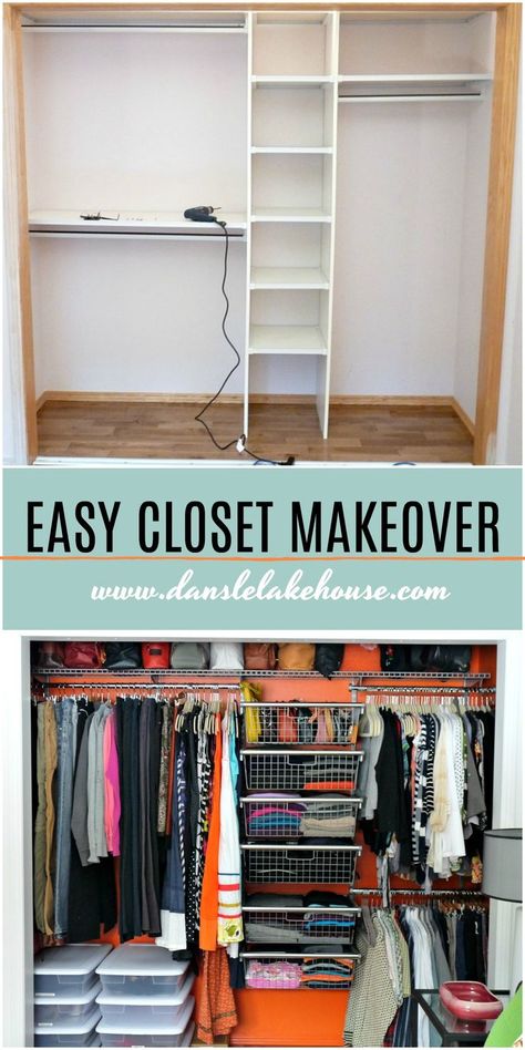 Easy small closet makeover before and after, with closet organization ideas and an unsponsored review of the Rubbermaid Configurations Closet Organizer. Hopefully you find some small closet organizations inspiration because closet organization can be a big task! This closet organizer makes it easier with customizable options and it's a really good quality closet organizer system. Easy Closet Makeover, Rubbermaid Closet Organizer, Rubbermaid Closet, Small Closet Makeover, Japanese Organization, Easy Closet, Small Closet Organization Bedroom, Closet Redo, Diy Rangement