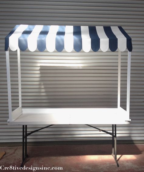 canopy tabletop. Add sides for shade Table Top Canopy, Papan Menu, Stand Feria, Diy Table Top, Candy Cart, Craft Booth Displays, Vendor Booth, Craft Fair Displays, Make A Table