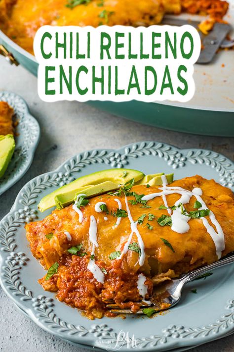 Chile Relleno Enchiladas Casserole Chili Relleno Batter Recipe, 3 Ingredients Recipes, Chile Relleno Soup, Enchiladas Casserole, Chili Relleno Casserole, Hearty Recipes, Chili Relleno, Mexican Recipe, Chile Relleno