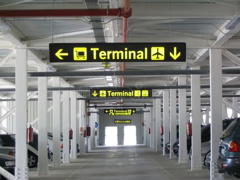 Airport terminal sign. Terminal signs at the airport's parking , #sponsored, #sign, #terminal, #Airport, #Terminal, #parking #ad Airport Theme, Travel Theme Classroom, Airport Signs, Aviation Theme, Airport Aesthetic, Airport Terminal, Sign System, Airport Parking, Airport Design