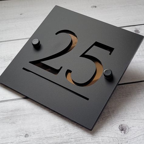 Door Numbers Ideas, Modern House Number Ideas, Mural Cafe, Door Number Sign, Modern House Numbers Sign, Door Number Plaques, Interior Design Principles, Address Signs, Door Number