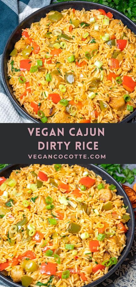 Dirty Rice And Beans Recipe, Vegan Dirty Rice Recipe, Chicken Rice Noodle Soup, Beans Recipe Vegan, Armenian Rice, Rice Cake Toppings, Chicken Rice Noodle, Cajun Dirty Rice Recipe, Cajun Rice Recipe