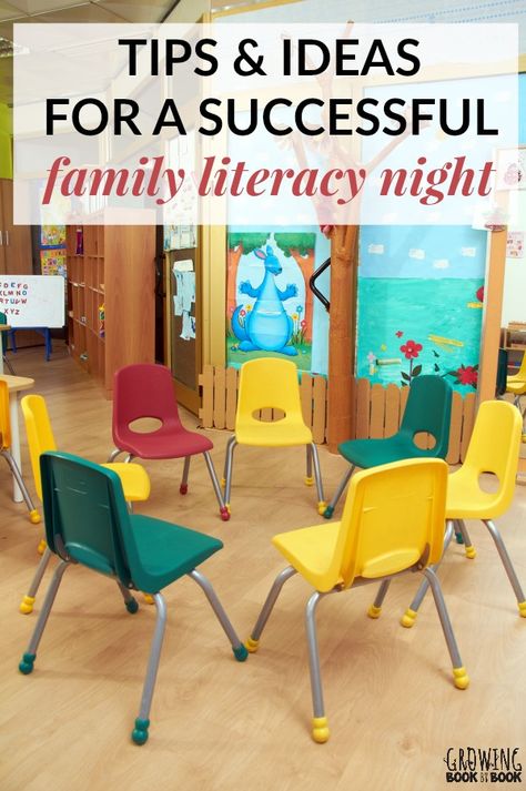 Tips and ideas for planning a successful literacy night for families that will be remembered. #literacynightideas #parentinvolvement #familyinvolvement via @growingbbb Family Literacy Day Activities, Family Literacy Night Activities Preschool, Parent Literacy Night Activities, Family Reading Night Activities, Title One Family Night, Parent Activities At School, Reading Events At School, Fall Literacy Night, Family Literacy Night Ideas