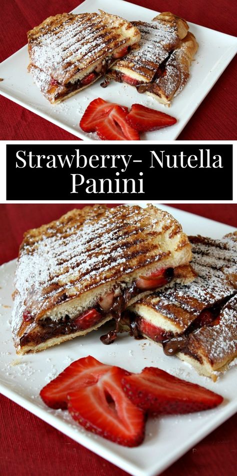 Best Panini Recipes, Panini Press Recipes, Signature Sandwiches, Sandwich Maker Recipes, Nutella Sandwich, Sandwich Vegetarian, Panini Recipe, Resep Sandwich, Strawberry Nutella