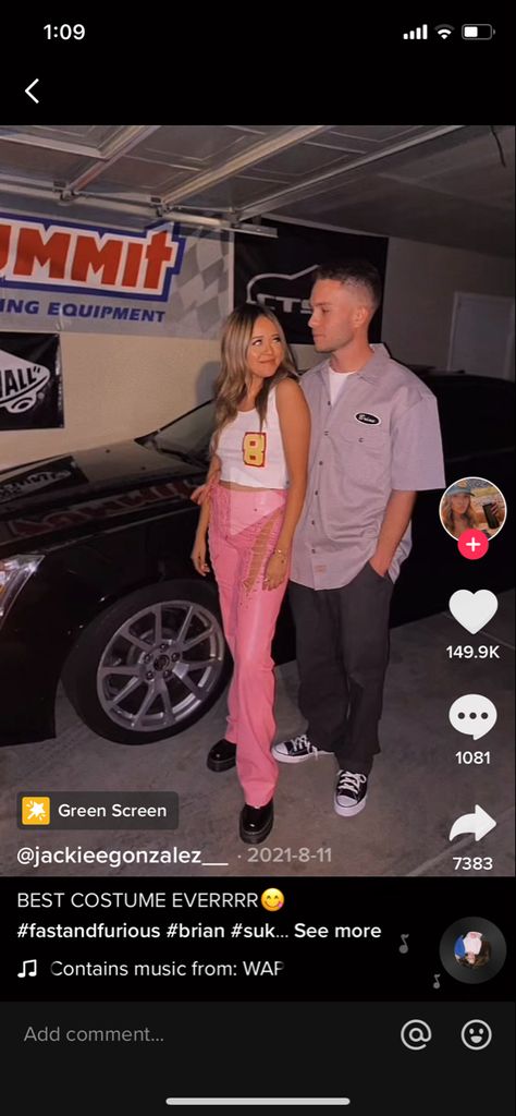 Fast Furious Halloween Costume, Car Couple Costume, Brian And Suki Fast And Furious Halloween Costume, Dom And Letty Fast And Furious Costume, Fast And The Furious Costumes, Fast Furious Costume, Fast And Furious Costume Ideas, Fast N Furious Costumes, Fast And Furious Halloween Costumes Couple