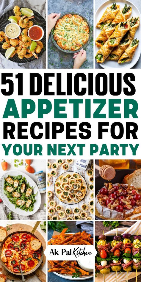 Explore our appetizer recipes for the party! From elegant bite-size appetizers to party finger foods, we've got you covered. Delight your guests with our variety of healthy finger food ideas and savory bite-size snacks. Whether you're looking for vegetarian finger foods, kid-friendly recipes, or gluten-free appetizers, our easy party appetizers are sure to impress. Get creative with gourmet bite-size treats and simple party snack ideas that are both delicious and easy to make. Entree Party Food, Appetizer Recipes For Birthday Party, Cocktail Party Snacks Finger Foods, Gourmet Fingerfood Ideas, Appetizer Recipes Savory, Entrees For Party, Simple Fancy Appetizers, Easy Entertaining Food Appetizers, Vegetable Party Food