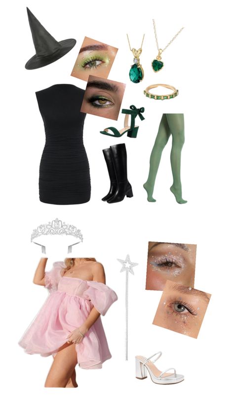 Elphaba Halloween Costume, Elphaba Costume, Glinda And Elphaba, Glinda Costume, Elphaba And Glinda, Halloween Duos, Wicked Costumes, Clever Halloween Costumes, Duo Halloween Costumes