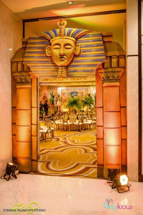 Kara's Party Ideas Egyptian Themed Birthday Party | Kara's Party Ideas Egyptian Decorations Diy, Night On The Nile Theme, Egypt Decorations Diy, Egypt Theme Party Decorations, Egyptian Table Decor, Egypt Party Ideas, Ancient Egypt Party Decorations, Egyptian Decorations Party, Egyptian Party Ideas