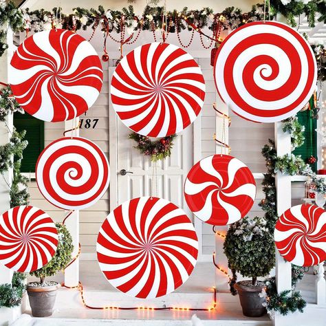 Faster shipping. Better service Christmas Candy Decorations, Peppermint Christmas Decorations, Peppermint Ornament, Christmas Lawn Decorations, Large Christmas Ornaments, Candy Cane Decorations, Candy Christmas Tree, Decoration Vitrine, Peppermint Christmas