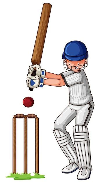 Man with bat playing cricket | Free Vector #Freepik #freevector #bat-ball #cricket-bat #cricket-ball #sports-player Easter Images Jesus, Cricket Birthday Cake, I Love Cricket Images, Bat Sketch, Bat Vector, Playing Cricket, About Cricket, Shapes Worksheet Kindergarten