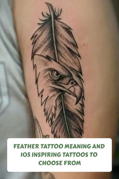 Explore the deep meaning behind feather tattoos and find inspiration for your next ink masterpiece with our collection of 105 stunning designs. From delicate and feminine to bold and intricate, there's a feather tattoo out there for every style and personality. Whether you're drawn to the symbolism of freedom and spirituality or simply love the aesthetic appeal of feathers, dive into our curated selection and start dreaming about your next tattoo adventure. Feather Pen Tattoo, Feather Tattoo For Men, Phoenix Feather Tattoos, Eagle Feather Tattoos, Bald Eagle Tattoos, Feather Tattoo Colour, Inspiring Tattoos, Feather Tattoo Meaning, Men's Tattoos