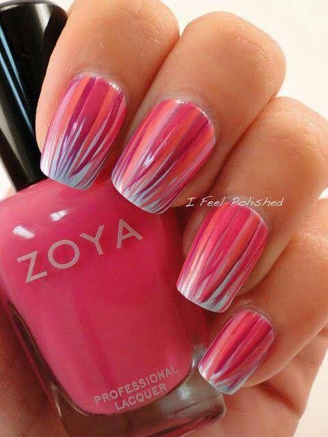 Waterfall Nails, Pink Waterfall, Cutest Nails, Unghie Nail Art, Fingernail Designs, Brush Art, Nail Brush, Pink Nail, Fabulous Nails