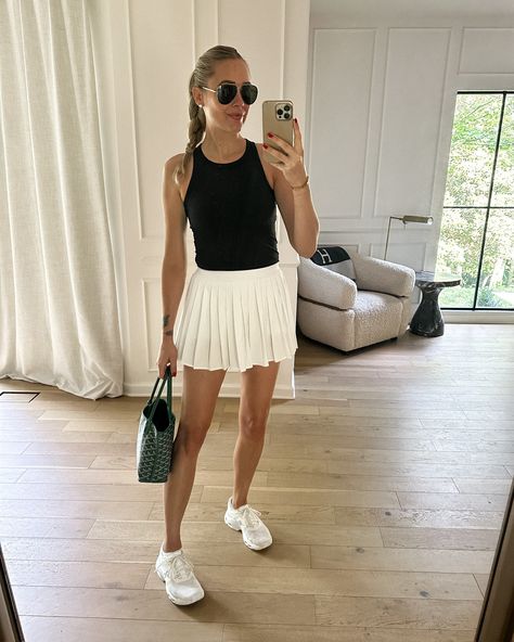 High-Rise Pleated Tennis Skirt curated on LTK Pleated Tennis Skirt Outfit, White Pleated Skirt Outfit, White Tennis Skirt Outfit, Pleated Outfit, Pleated Mini Skirt Outfit, Tennis Skirt Outfits, White Tennis Skirt, Pleated Skirt Outfit, Tennis Outfit Women