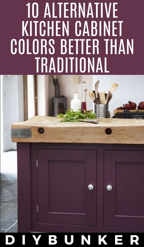 Ochre Kitchen Cabinets, Alternative Kitchen Cabinets, Best Colors For Kitchen Cabinets, Best Colors For Kitchen, Purple Kitchen Cabinets, Alternative Kitchen, Colors For Kitchen Cabinets, Purple Cabinets, Kitchen Color Red