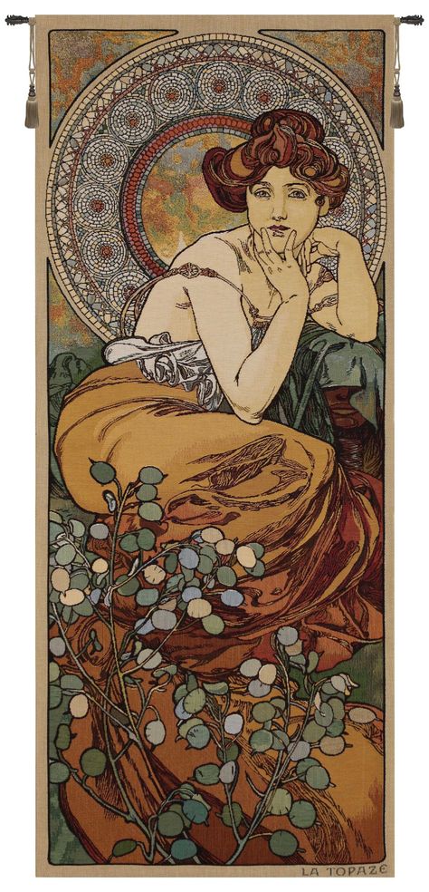 Alphonse Mucha (1860-1939) stands as a luminary of the Art Nouveau movement, his legacy enduring through his pioneering contributions to the world of art. Born in what is now the Czech Republic, his breakthrough moment arrived in 1894 with the creation of a groundbreaking poster for Sarah Bernhardt's production of "Gismonda." This iconic artwork, characterized by its flowing lines, intricate details, and vibrant hues, epitomized Mucha's distinctive style and became emblematic of the Art Nouveau Alphonse Mucha Times Of Day, Alphonse Mucha Tattoo, Art Nouveau Posters, Art Nouveau Fabric, Golden Woman, Art Nuevo, Art Nouveau Woman, Art Nouveau Mucha, Alphonse Mucha Art