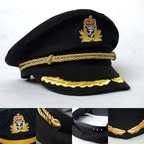 Royal Library, Sailor Captain, Captain Cap, Navy Costume, Merchant Marine, Navy Hats, Navy Sailor, Sailor Hat, Military Cap