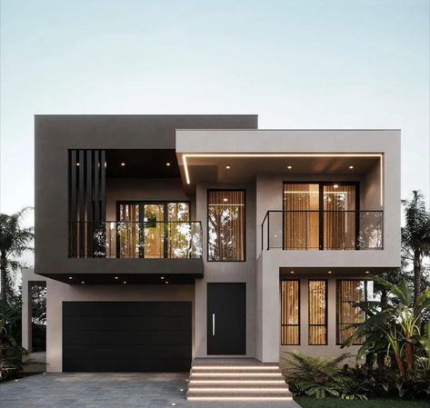 Brown House Exterior, Dark Modern House, Luxury Living Room Inspiration, Modern House Floor Plans, Brown House, House Color Palettes, House Design Pictures, Architect Design House, Minimal House Design