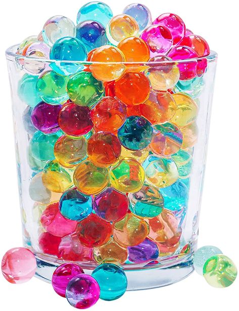 PRICES MAY VARY. Package Includes: You will receive 30000 dry 2.0-2.5 mm water beads that will get to 10-14 mm after soaking in water. Safety Material: The vase fillers are made of non-toxic and environmentally friendly resin, which is colorfast, 100% biodegradable, and non-flammable. Easy to Prepare: Just put the floral beads into the container and add the right amount of water. Then wait 4-8 hours and they will swell to 10-14mm. Colorful: The multicolored jelly ball come in five colors and are Sensory Toys For Toddlers, Sensory Water, Therapy Toys, Rainbow Water, Beading For Kids, Gel Beads, Sensory Boxes, Toys For Toddlers, Sensory Table