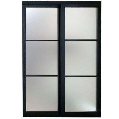 Eclipse 3-Lite Mystique Glass Bronze Finish Aluminum Interior Sliding Door Sliding Interior Doors, Sliding Closet Door, Interior Closet Doors, Interior Sliding Door, Aluminium Sliding Doors, Frosted Glass Door, Glass Interior, Sliding Closet, Sliding Closet Doors