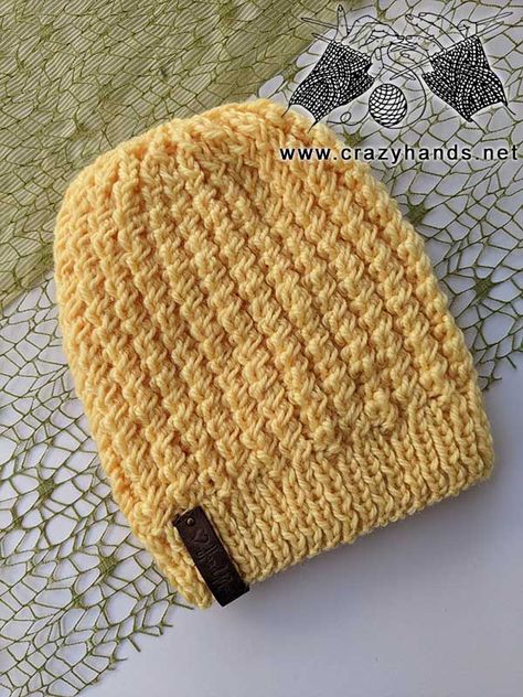 Knitted Beanie Pattern, Easy Scarf Knitting Patterns, Beanie Knitting Patterns Free, Knit Beanie Pattern, Hat Patterns Free, Knitting Patterns Free Hats, Yarn Pom Pom, Knitting Needles Sizes, Yarn Tail