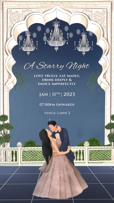 Reception Digital Invite, Engagement Standee, Reception Invitation Cards Template, Engagement Invites Indian, Sangeet Invite Template, Sangeet Background, Sangeet Illustration, Sangeet Invitation Cards Template, Sangeet Night Invitation