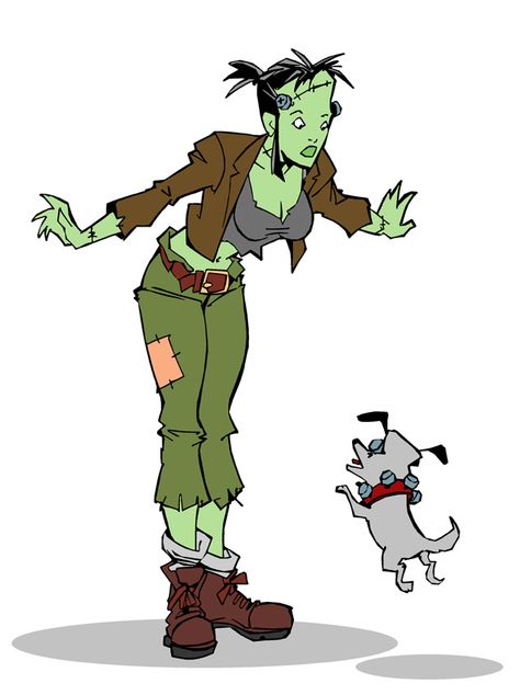 FRANKENSTEIN GIRL, by Ghislain Barbe Frankenstein Girl Costume, Frankenstein Inspired Outfit, Girl Frankenstein Costume, Female Frankenstein, Frankenstein Outfit, Girl Frankenstein, Frankenstein Cartoon, Frankenstein Wife, Monster Fanart