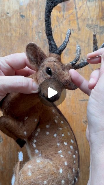 Needle Felted Deer Tutorial, Advanced Needle Felting, Needle Felting Tutorials Step By Step, Cute Needle Felting Ideas, Needle Felted Animals Tutorial, Wildlife Projects, Needle Felted Deer, Needle Felting Ideas, Felted Deer