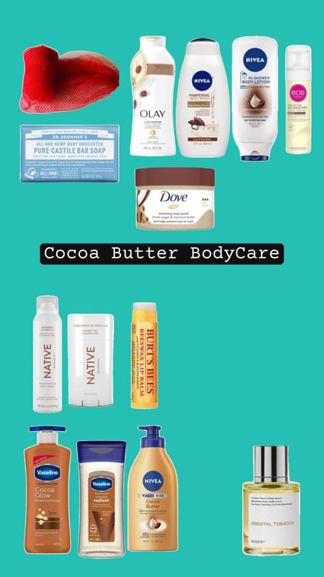 How to smell like Cocoa Butter. Organic Oil, Cocoa Butter, Bar Soap, Body Wash, Body Lotion, Care Products, Body Care, Cocoa, Scents