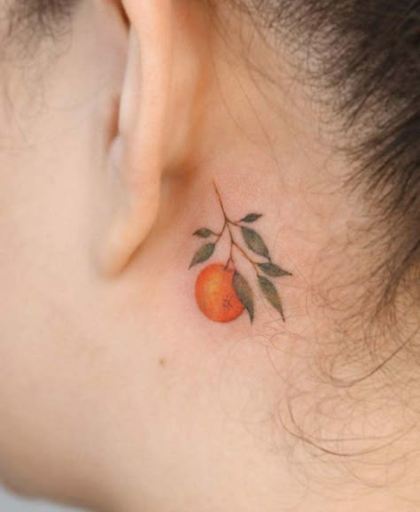 Orange Blossom Tattoo, Tree With Birds Tattoo, Orange Tattoo, Triangle Tattoo Design, Tattoo Removal Cost, Fruit Tattoo, Evil Eye Tattoo, Trending Tattoo, Food Tattoos