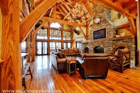 Camp Stone is a Timber Frame house plan design built with true timbers. It's craftsman style and large porch will make you king of the hill in the mountains or lake. House Plan Design, Timber Truss, Timber Frame House, Rustic House Plans, Rustic Stone, Frame House, Timber Frame Homes, Timber House, A Frame House