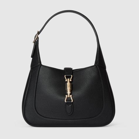 Gucci - Gucci Jackie 1961 small shoulder bag Jackie Bag Gucci, Iconic Handbags Designer Bags, Gucci Jackie Outfit, Gucci Bag Black, Gucci Small Bag, Black Small Handbag, Jackie 1961 Small Shoulder Bag, Black Designer Handbags, Gucci Jackie 1961