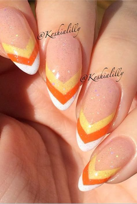 Candy Corn Nails, Halloween Nail Art Ideas, Cotton Candy Nails, Halloween Manicure, Halloween Nails Easy, Spooktacular Halloween, Halloween Nail Designs, Fall Nail Art, Halloween Nail