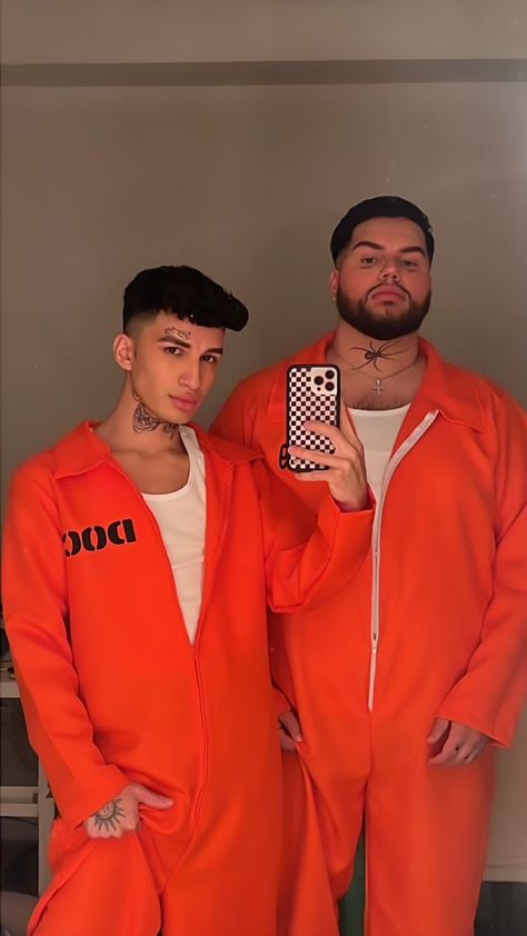 Gay Halloween costume couple prisoner inmate inmates men tattoos Halloween Costumes Gay Guys, Hot Prisoner Costume, Prisoner Costume Men, Inmate Clothes, Prisoner Halloween Costume, Prisoner Halloween, Inmate Costume, Halloween Prisoner Costume, Gay Halloween Costumes