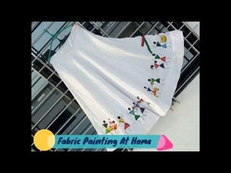 How to Apply Warli Print On Fabric | Warli Print at Home | Fabric Painting | How...,  #Apply #Fabric #FabricPaintingfornavratri #Home #Painting #Print #Warli Check more at http://painting10.tvizlet.me/how-to-apply-warli-print-on-fabric-warli-print-at-home-fabric-painting-how-2/ Painting For Navratri, Fabric Painting Tutorial, Warli Print, Painting Skirt, Worli Painting, Warli Painting, Saree Painting Designs, Print On Fabric, Saree Painting