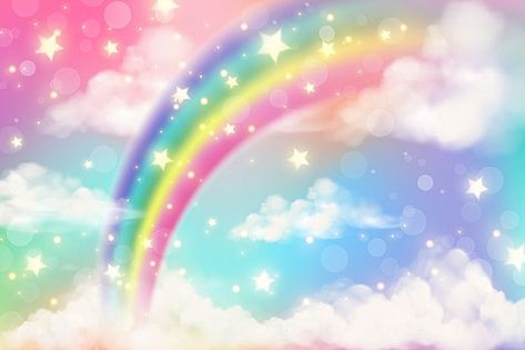 Rainbow Background Aesthetic, Rainbow Ruby, Hd Sky, Unicorn Background, Sky Rainbow, Free Background Photos, About Rainbow, Free Sky, Magical Girl Aesthetic