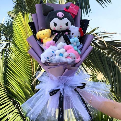 Sanrio Cartoon Hello Kitty Kuromi My Melody Cinnamoroll Plush Toy Flower Bouquet Plushie Valentine's Day Christmas Plush Gift - Movies & Tv - AliExpress Sanrio Bouquet Aesthetic, Hello Kitty Birthday Gifts, Kuromi Bouquet, Sanrio Bouquet, Plush Bouquet, Valentine Cartoon, Balloon Business, Sanrio Plush, My Melody Cinnamoroll