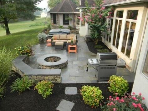 Backyard Entertaining Area, Diy Concrete Patio, Backyard Layout, Cement Patio, Patio Layout, Concrete Patio Designs, Concrete Patios, Stamped Concrete Patio, Outdoor Kitchen Design Layout