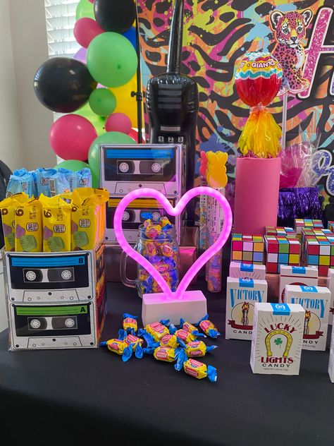 90s Theme Dessert Table, 90s Candy Bar Party Ideas, 90s Birthday Party, 90s Snacks, 90s Candy, 2000s Core, 90s Birthday, 2000s Party, Best Body Scrub