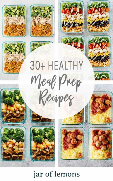 30+ BEST Easy Meal Prep Recipes - Jar Of Lemons Easy Meal Prep Recipes, Healthy Meal Prep Recipes, Meal Prep Menu, Delicious Meal Prep, Best Meal Prep, Healthy Lunch Meal Prep, Meal Prep Recipes, Dinner Meal Prep, Easy Healthy Meal Prep